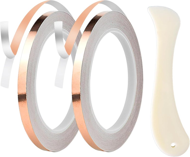 ARTIMUSES 1/4 Inch Silver Backed Copper Foil Tape for Stained Glass,36 Yards (2Rolls) - Image 2
